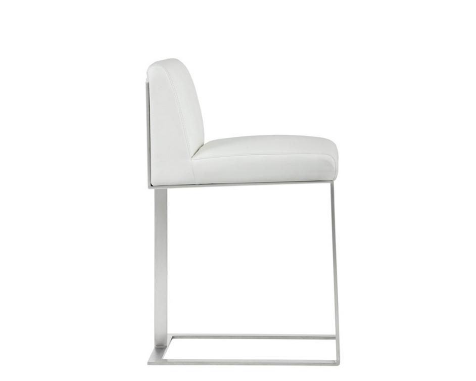 Dean Counter Stool - Stainless Steel - Cantina White by Sunpan