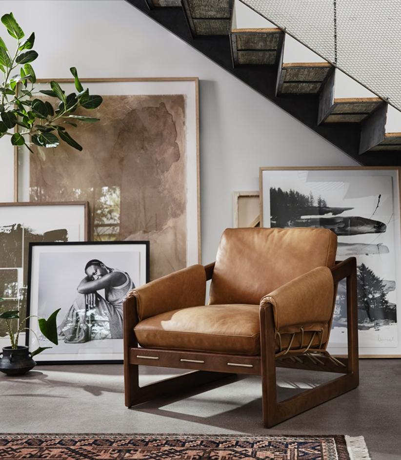 Dustin Chair In Palermo Cognac by FOUR HANDS