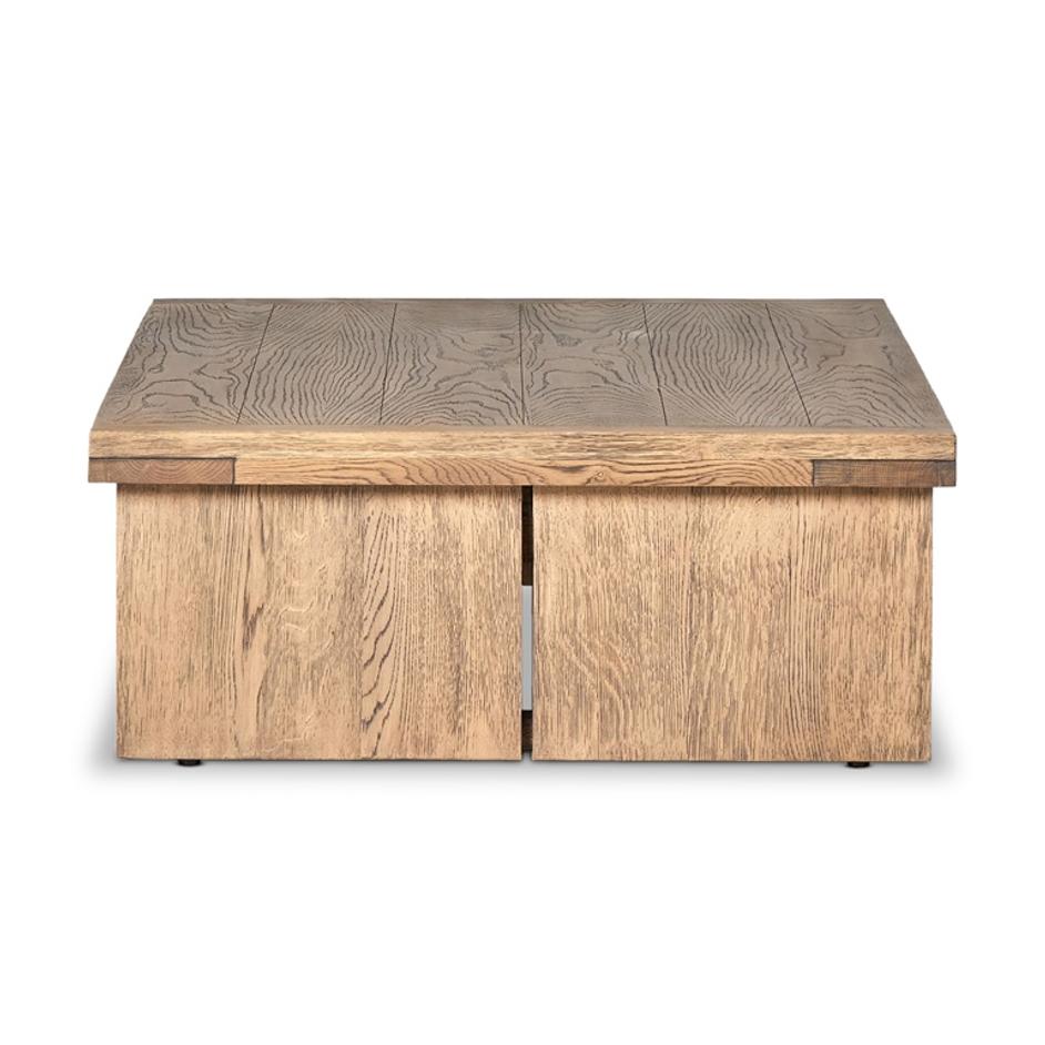 Warby Coffee Table in Worn Oak by FOUR HANDS