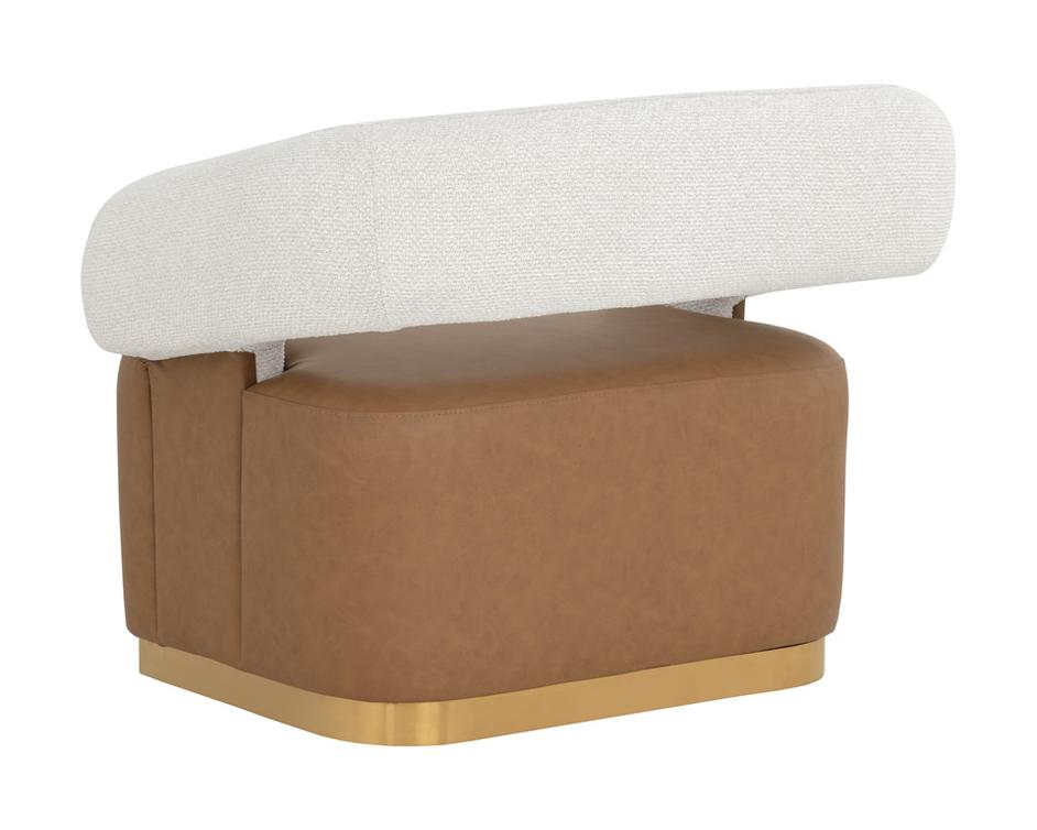 AGGIE SWIVEL LOUNGE CHAIR - MILLIKEN COGNAC / RHEA LIGHT BARLEY by Sunpan