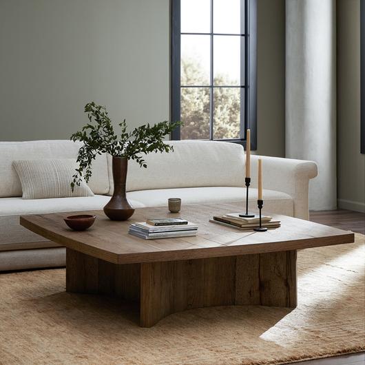 Brinton Square Coffee Table in Rustic by FOUR HANDS