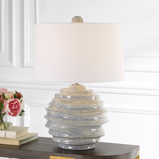 Waves Blue & White Accent Lamp by Uttermost