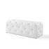 Carole 48" Tufted Button Entryway Faux Leather Bench In White by Modway Furniture