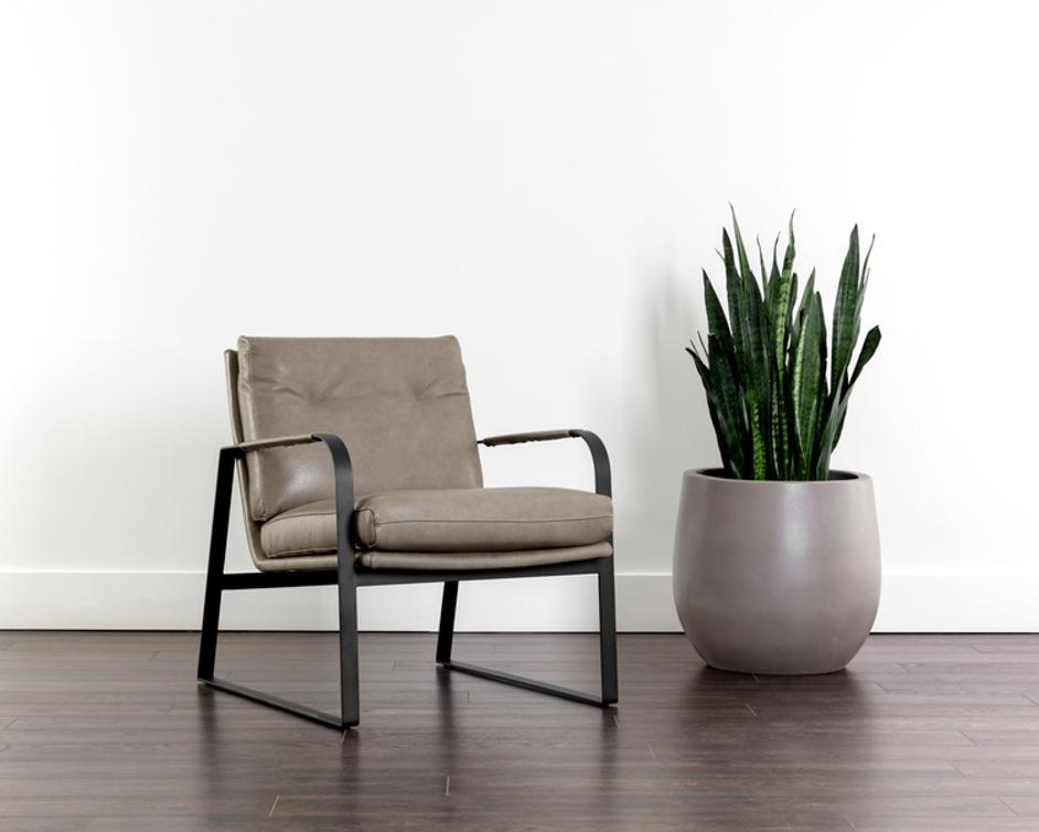 STERLING LOUNGE CHAIR - MISSOURI STONE LEATHER by Sunpan