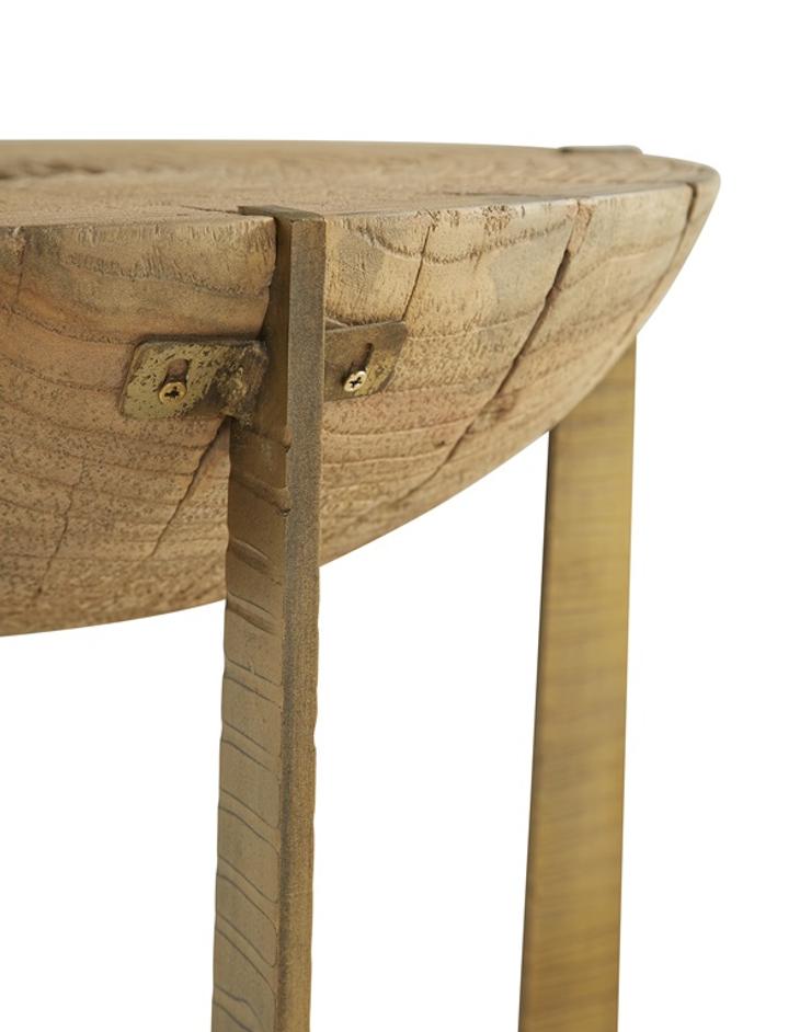 Brass Base Grain End Table by Furniture Classics