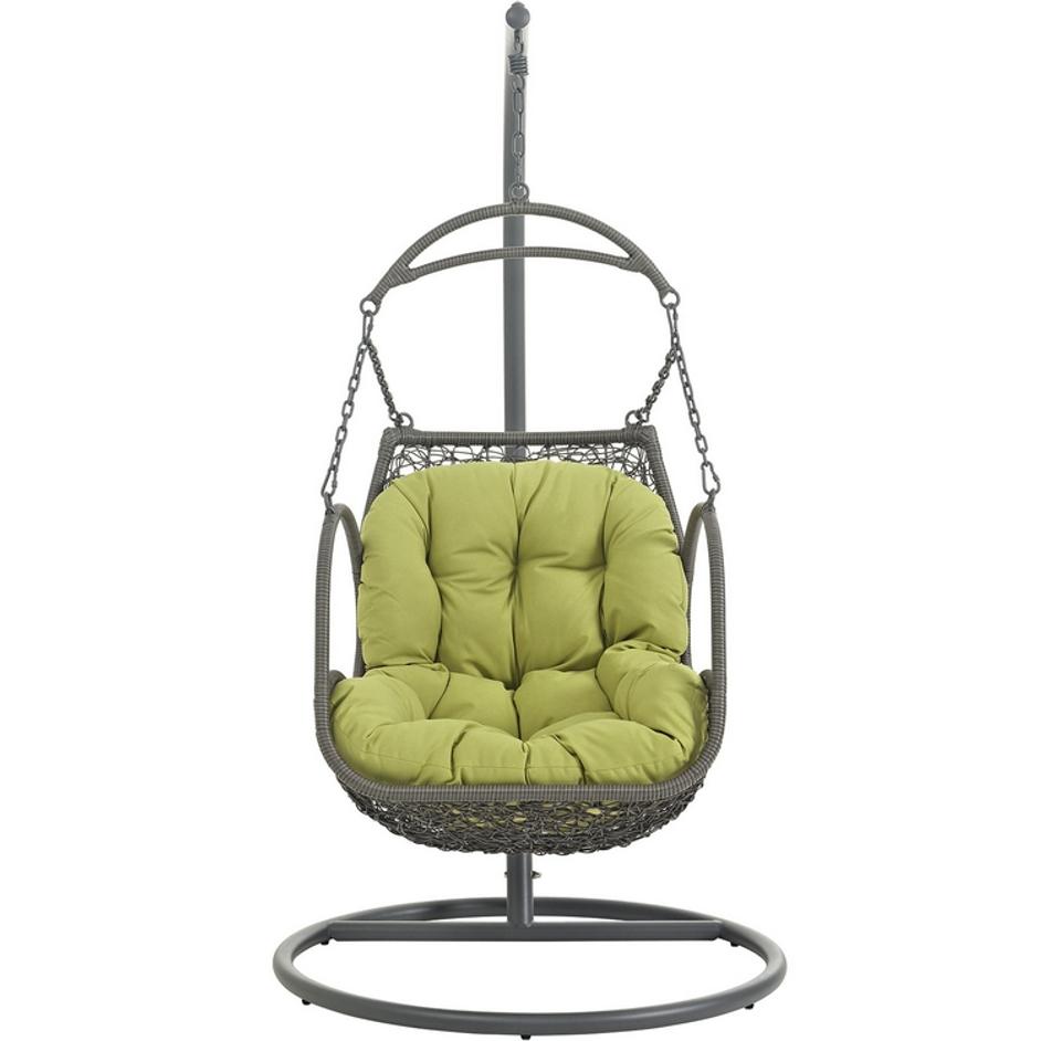 Grove Outdoor Patio Wood Swing Chair In Peridot by Modway Furniture