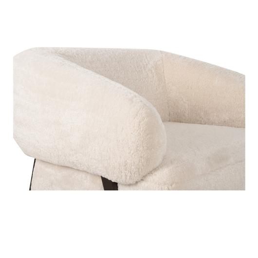 Devlin Lounge Chair Cream Faux Fur by Moes Home