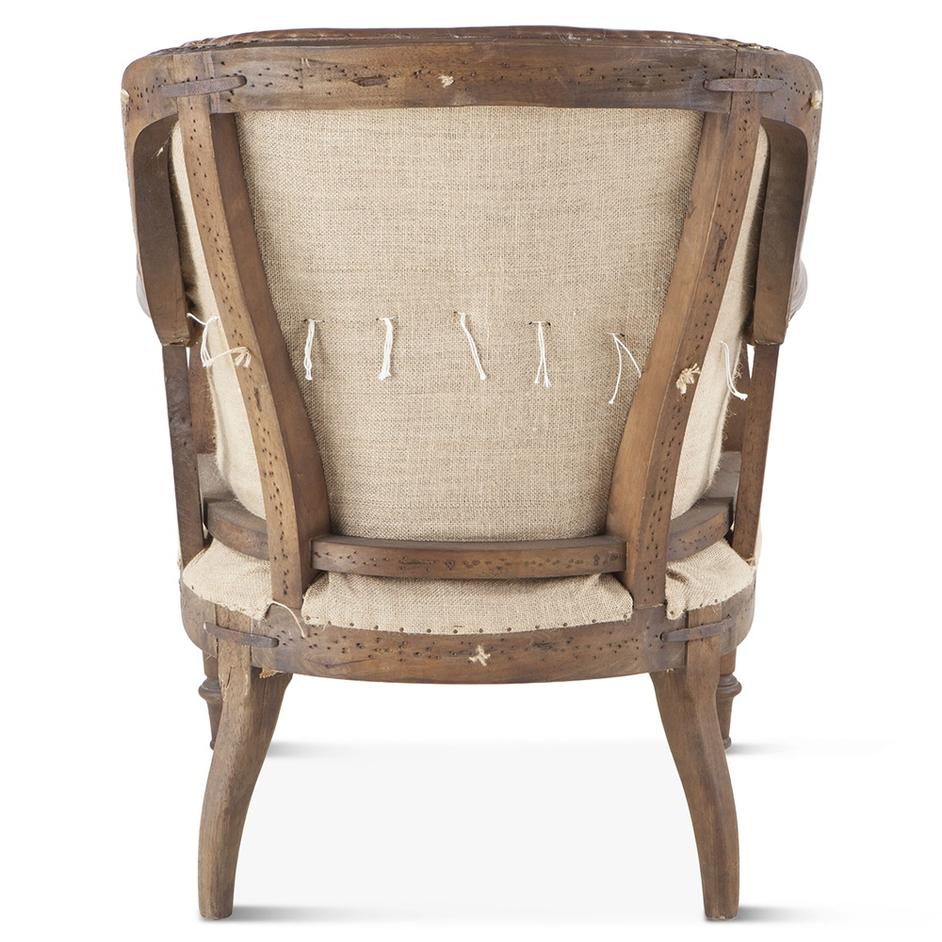 Shakespeare Deconstructed Armchair with Cigar Leather and Solid Wood Legs by Home Trends & Design