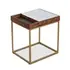 Serene 22" White Marble Side Table by Home Trends & Design
