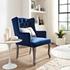 Combest French Vintage Dining Performance Velvet Armchair In Navy by Modway Furniture