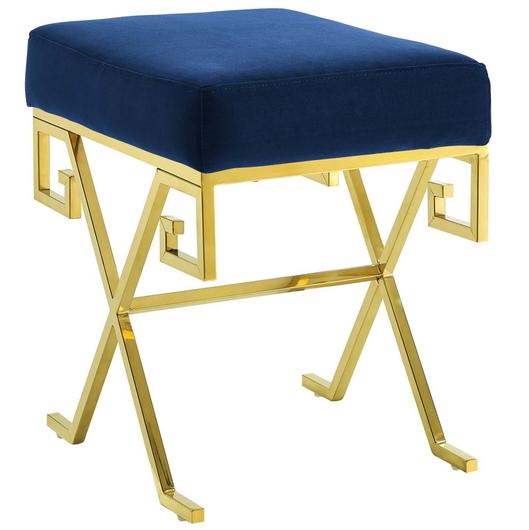 Ballard Performance Velvet Bench In Gold Navy by Modway Furniture