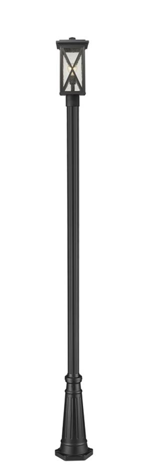 Brookside 1 Light Outdoor Post Mounted Fixture in Black Finish by Z-Lite