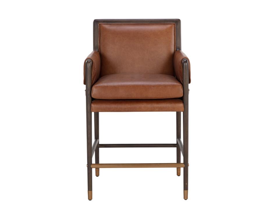 MAUTI COUNTER STOOL - BROWN - SHALIMAR TOBACCO LEATHER by Sunpan