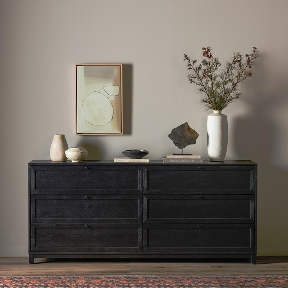 Millie 6 Drawer Dresser In Drifted Matte Bl by FOUR HANDS