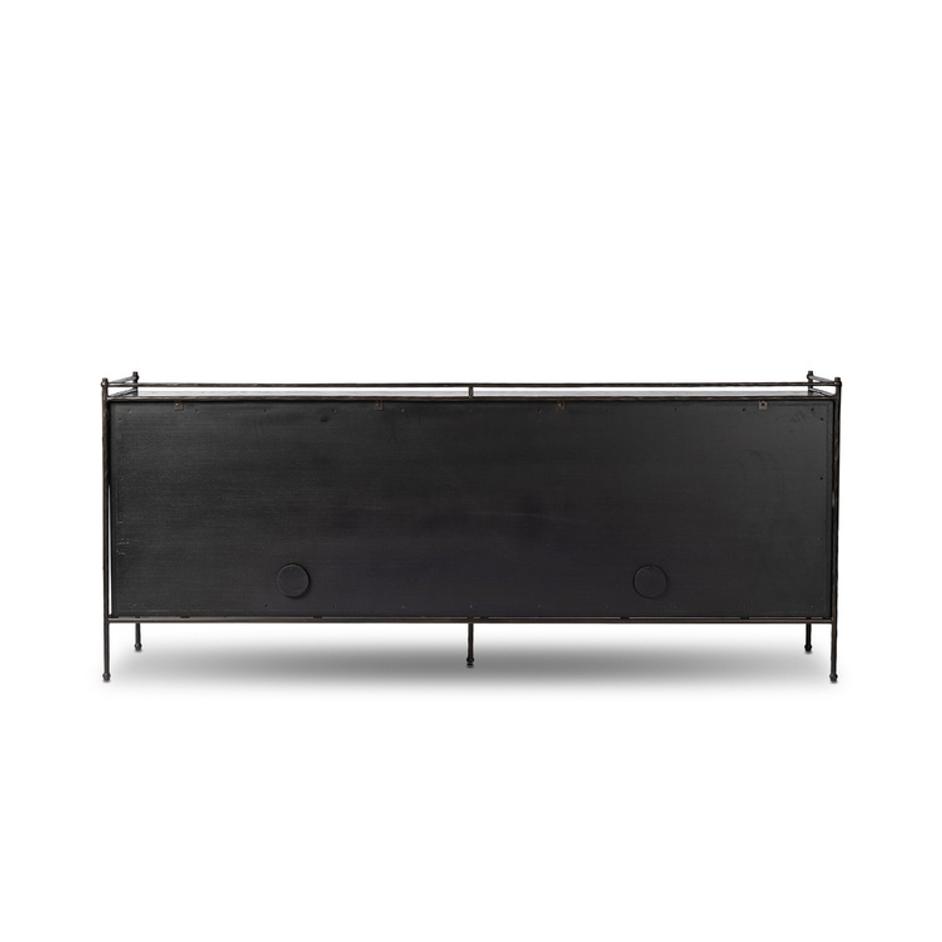 Afton Sideboard In Charcoal Oak And Charcoal Oak Veneer And Smooth Hammered Bronze by Four Hands