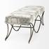 Ayla 55L x 17.6W x 18H Light and Dark Gray Fabric Seat W/ Antique Gold Metal Frame Bench by Mercana