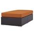 Minerva Outdoor Patio Fabric Rectangle Ottoman In Espresso Orange by Modway Furniture