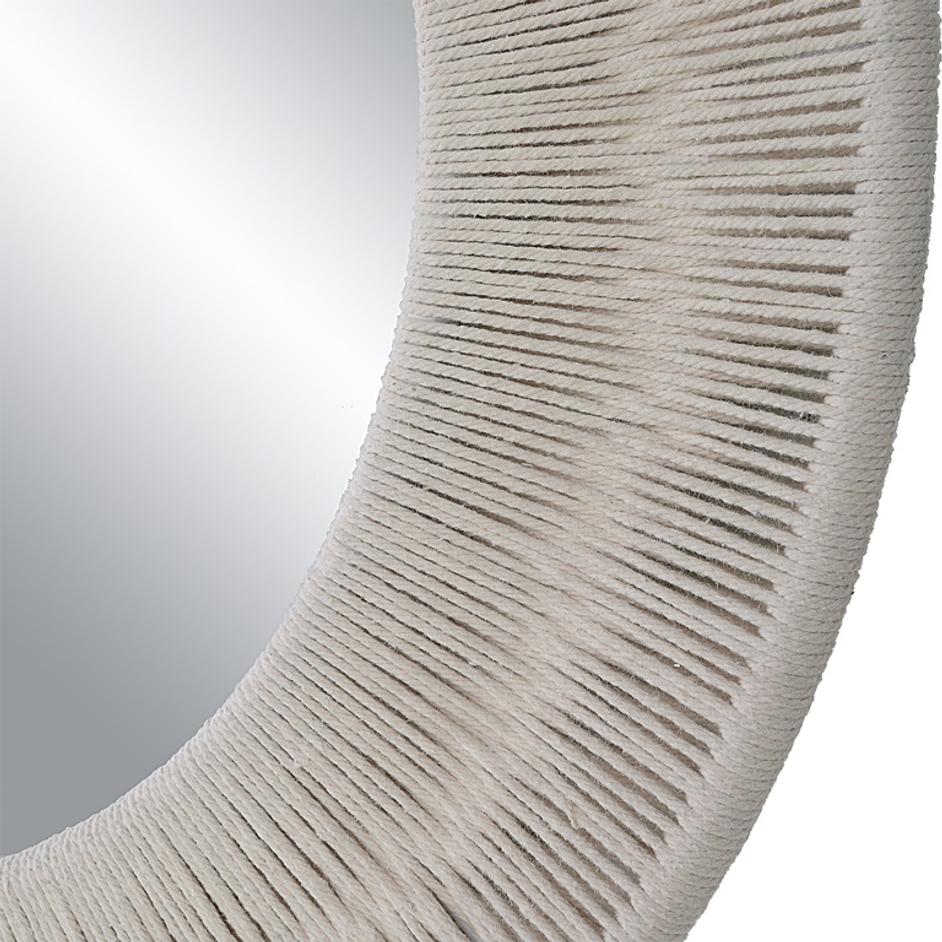 Sailor's Knot White Small Round Mirror by Uttermost