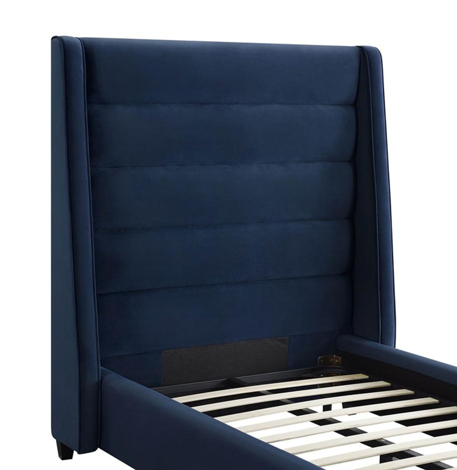 Koah Navy Velvet Bed in Twin by tov furniture