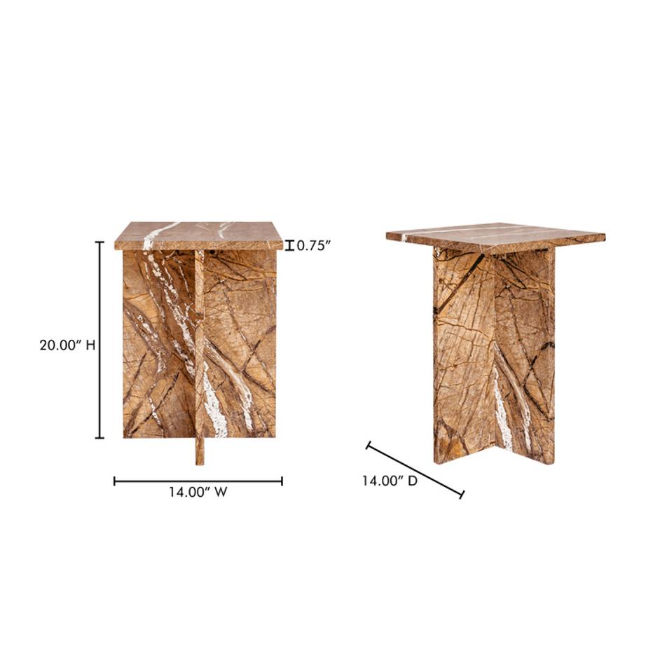 Blair Accent Table Golden Forest Marble by Moes Home