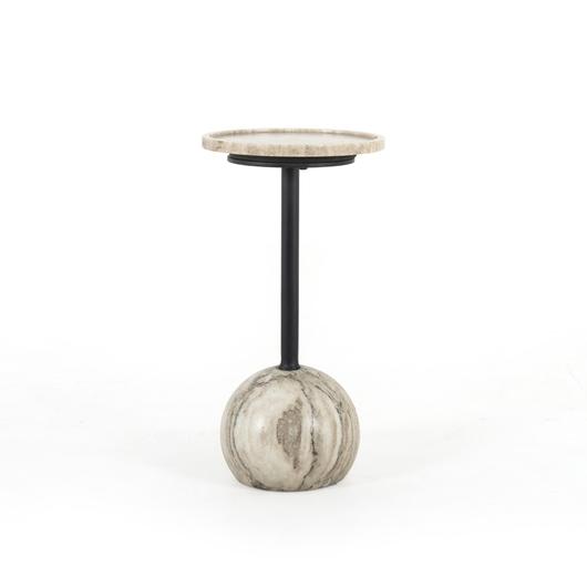 Viola Accent Table-Antique White Marble by FOUR HANDS