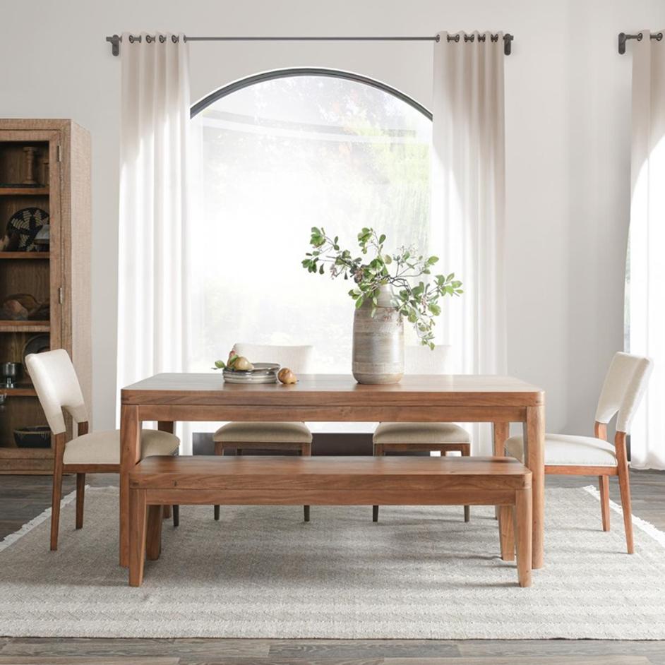 Arno Acacia Wood 64" Bench Natural by Classic Home