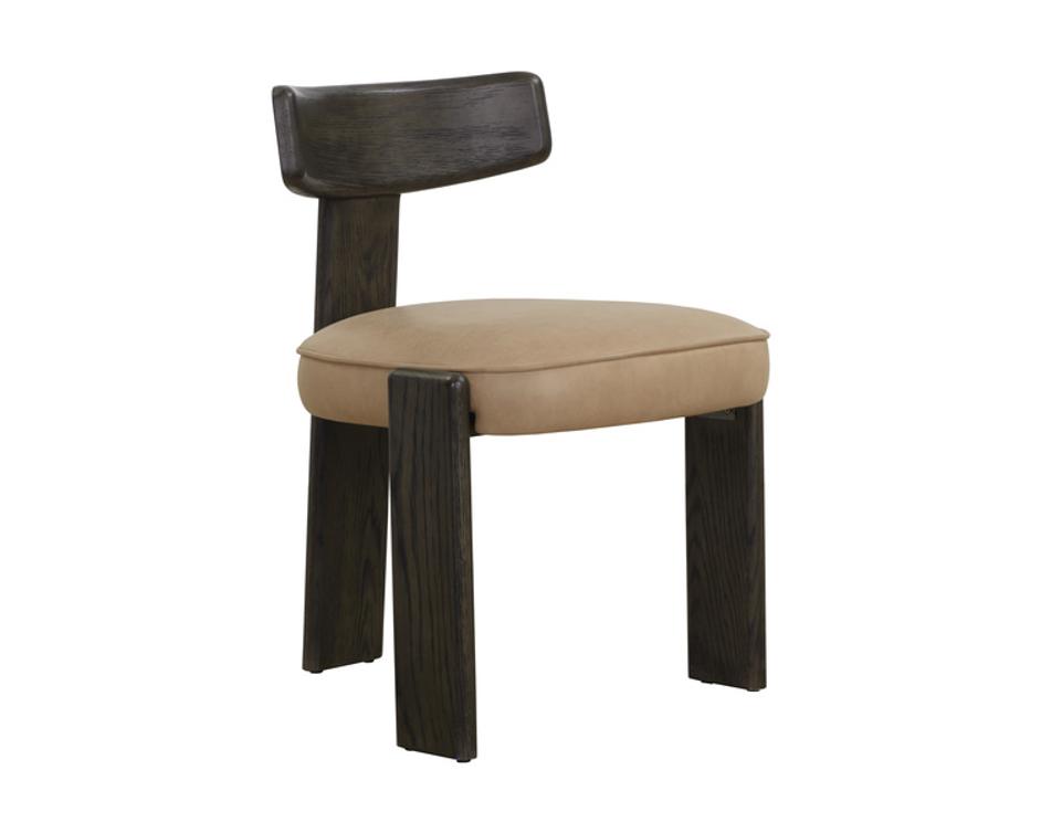 HORTON DINING CHAIR - DARK BROWN - SAHARA SAND LEATHER by Sunpan
