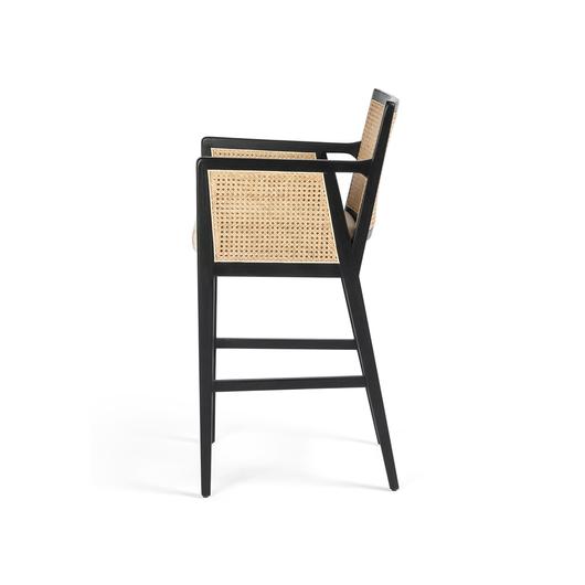 Antonia Cane Stool-Savile Flax-Bar by FOUR HANDS
