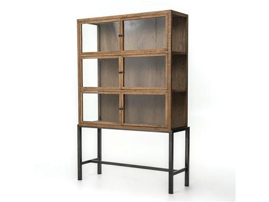Donald Curio Cabinet-Drifted Oak by FOUR HANDS