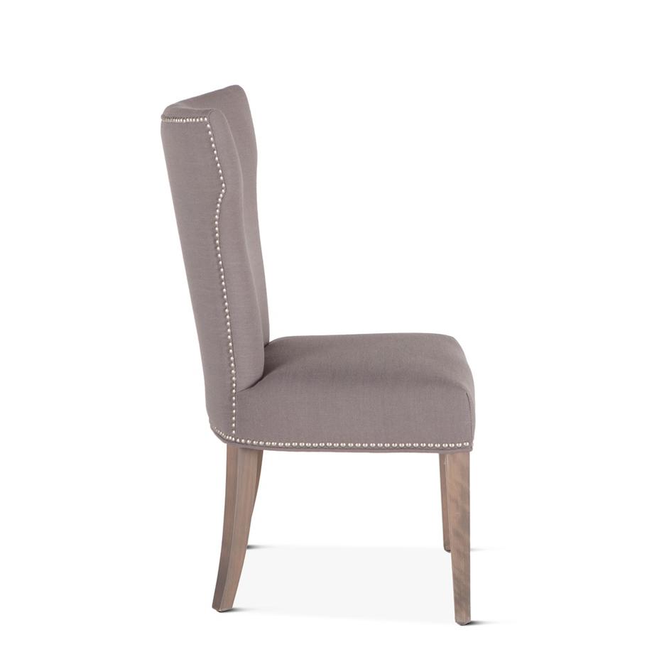 Rebecca Warm Gray Linen Dining Chair by Home Trends & Design