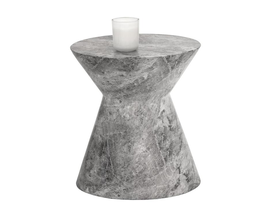Astley End Table - Marble Look - Grey by Sunpan