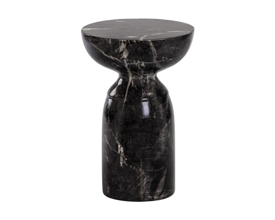 Goya End Table - Marble Look - Black by Sunpan