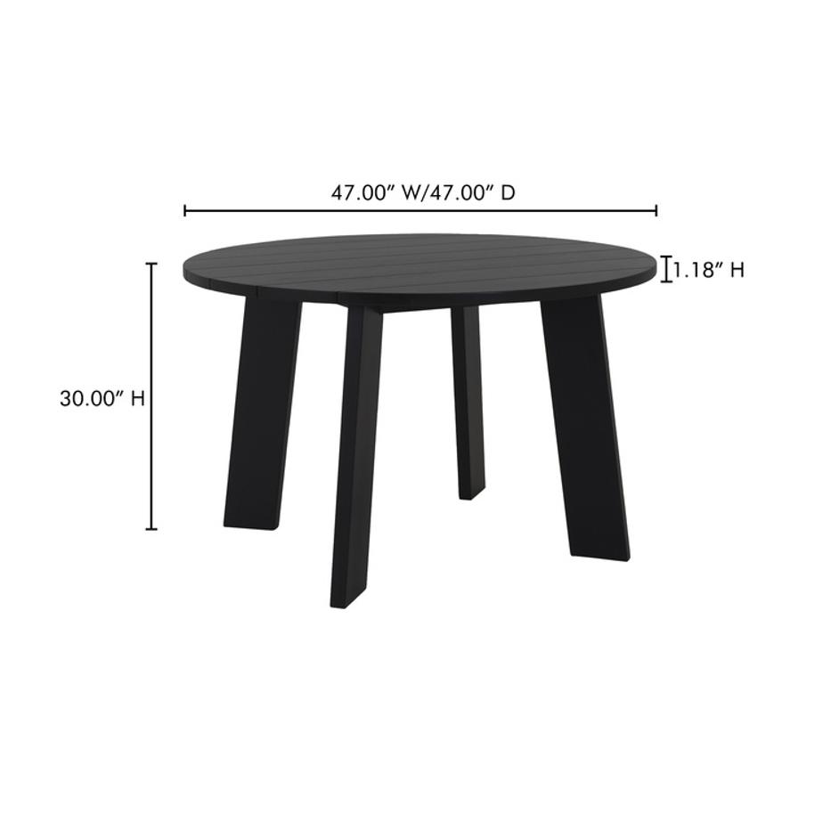 Delta Round Outdoor Dining Table Black by Moes Home