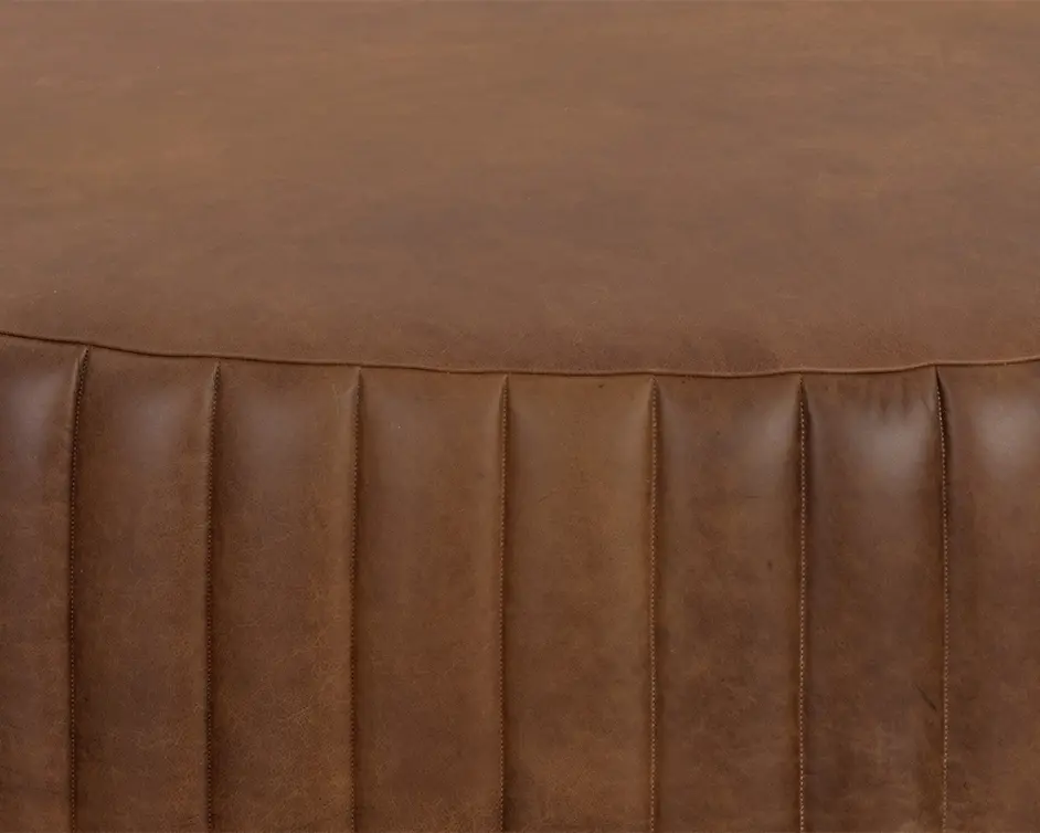 DIVANO OTTOMAN - AGED COGNAC LEATHER by Sunpan
