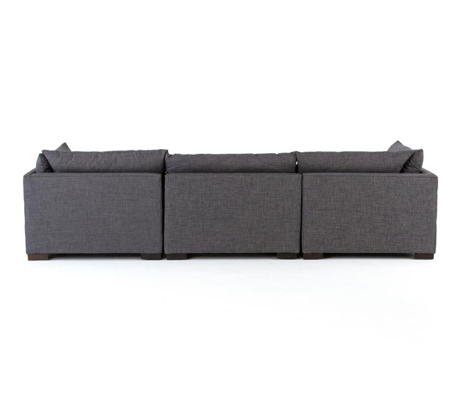 WESTWOOD 3-PIECE SECTIONAL W/ OTTOMAN- BENNETT CHARCOAL by FOUR HANDS
