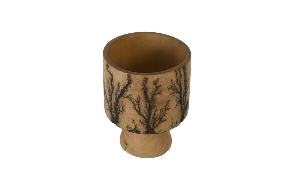 Lightning Vase, Mango Wood, Cup Shape by PHILLIPS COLLECTION