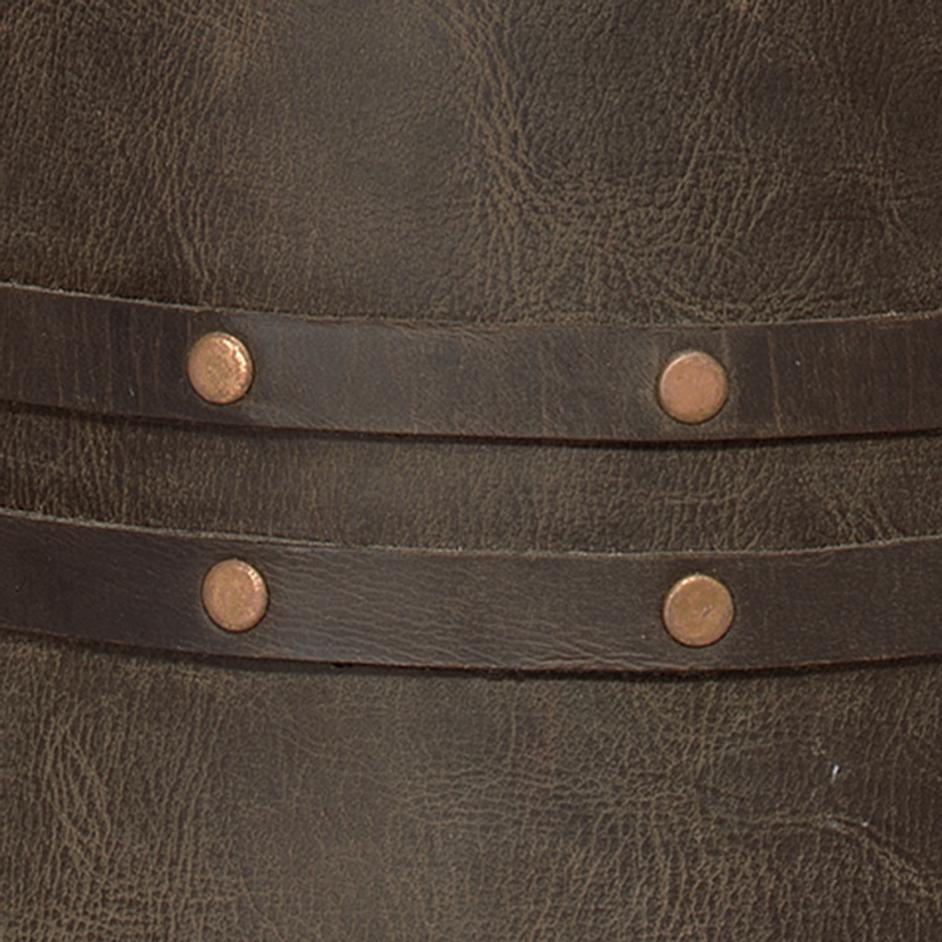 Barrell Leather Table Lamp with Elephant Hemp Shade by Jamie Young