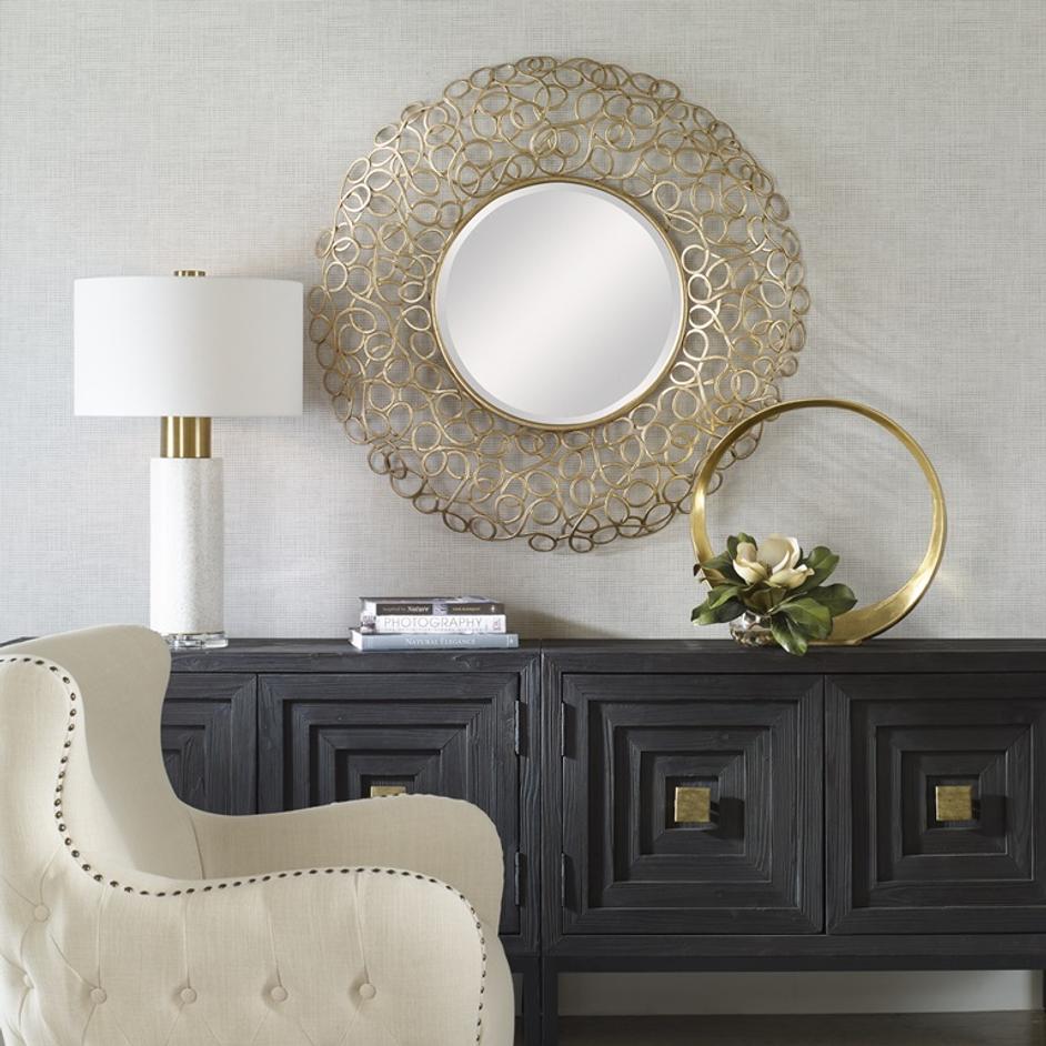 Swirl Round Gold Mirror by Uttermost