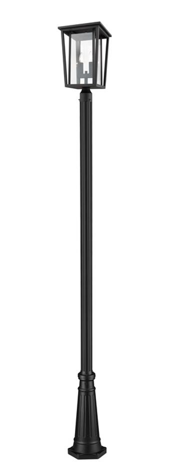 Seoul 2 Light Outdoor Post Mounted Fixture in Black Finish by Z-Lite