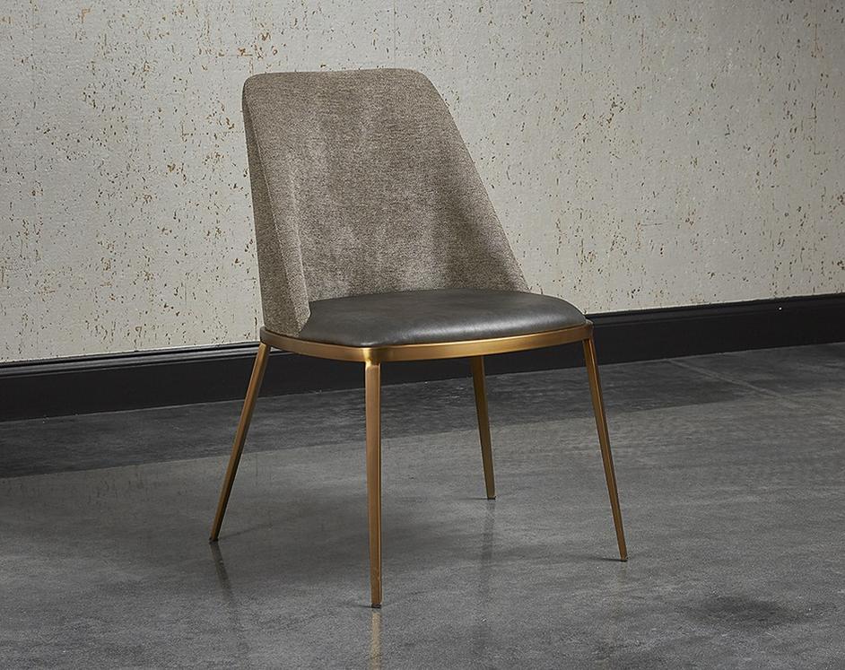 Dover Dining Chair - Bravo Portabella / Sparrow Grey by Sunpan