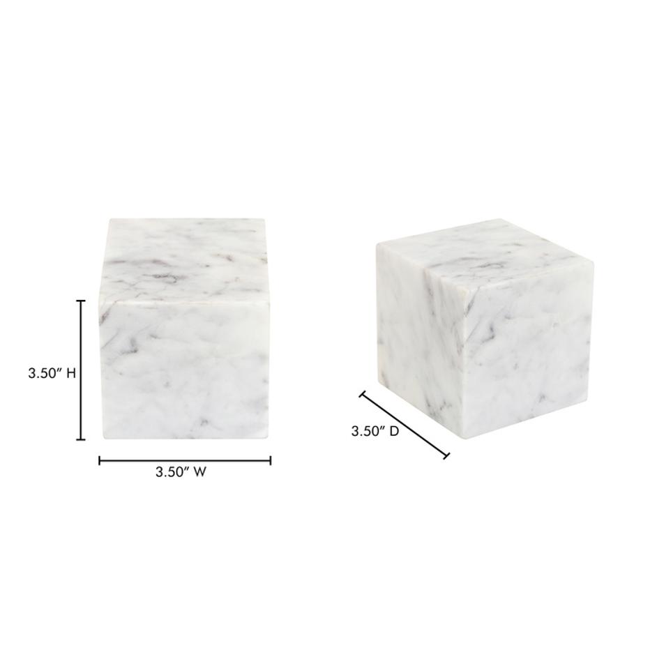 Cora Cube Tabletop Accent Banswara Purple White Marble by Moes Home