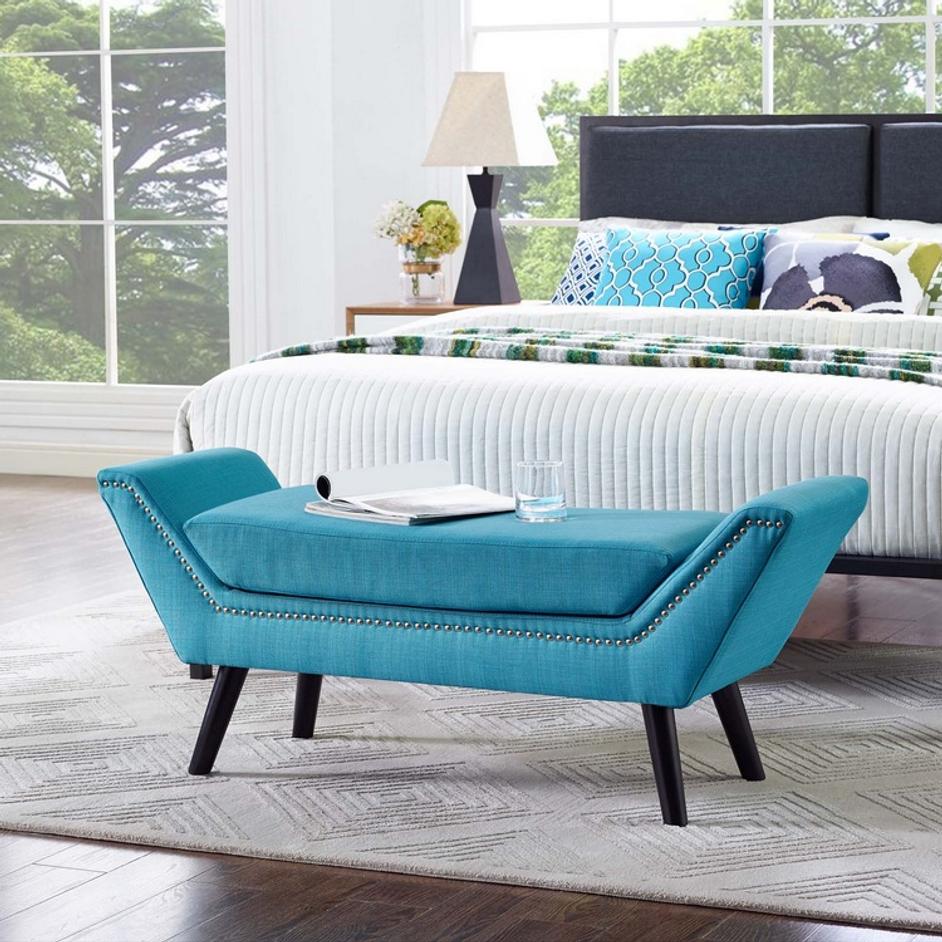 Gatley Upholstered Fabric Bench In Pure Water by Modway Furniture