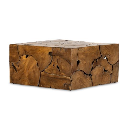 Tomlin Outdoor Bunching Table In Teak Root by FOUR HANDS