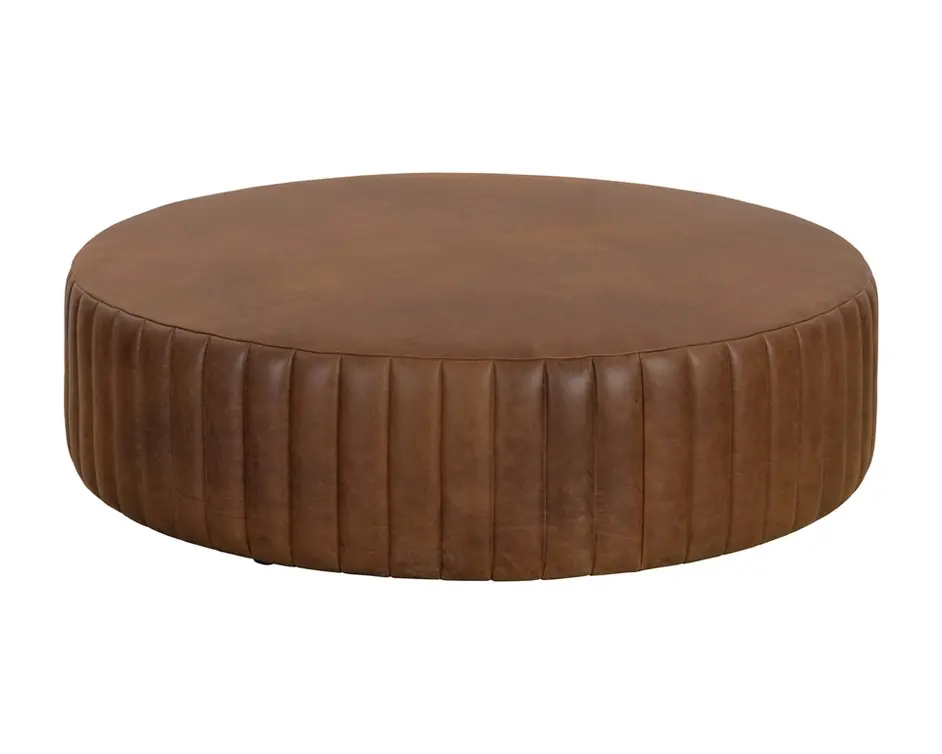 DIVANO OTTOMAN - AGED COGNAC LEATHER by Sunpan
