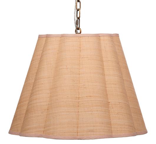 Scalloped 1-Light Pendant, Raffia by Jamie Young