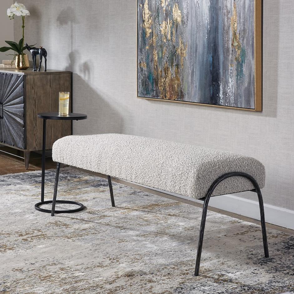 Jacobsen Modern Gray Bench by Uttermost