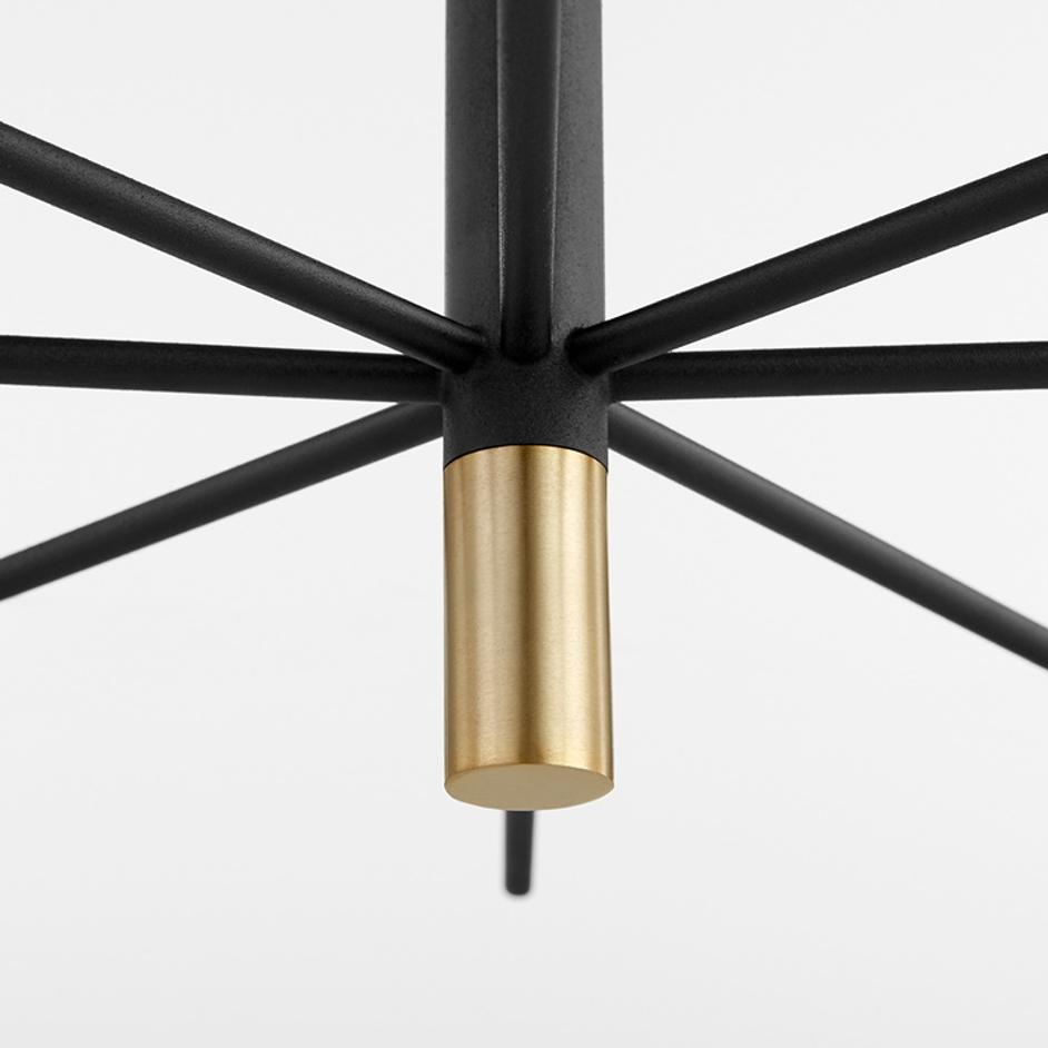 Apollo Chandelier in Noir / Aged Brass by Cyan Design