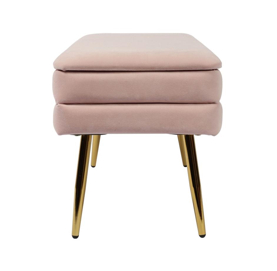 Ziva Blush Velvet Storage Bench by tov furniture