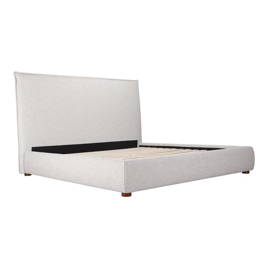 LUZON KING BED TALL HEADBOARD LIGHT GREY by Moes Home