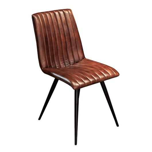 Chelsea Dining Chair, Hand Washed Chestnut Leather by Home Trends & Design